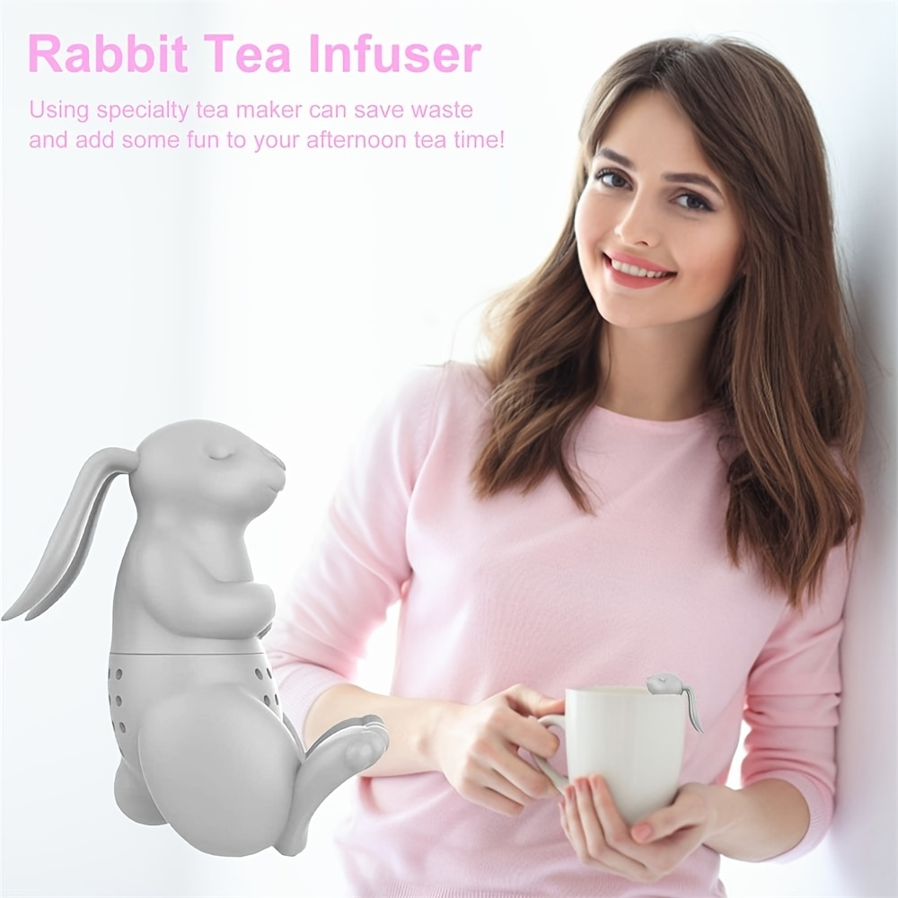 1pc Funny Rabbit Silicone Tea Brewer Mini Animal Tea Strainer Cute