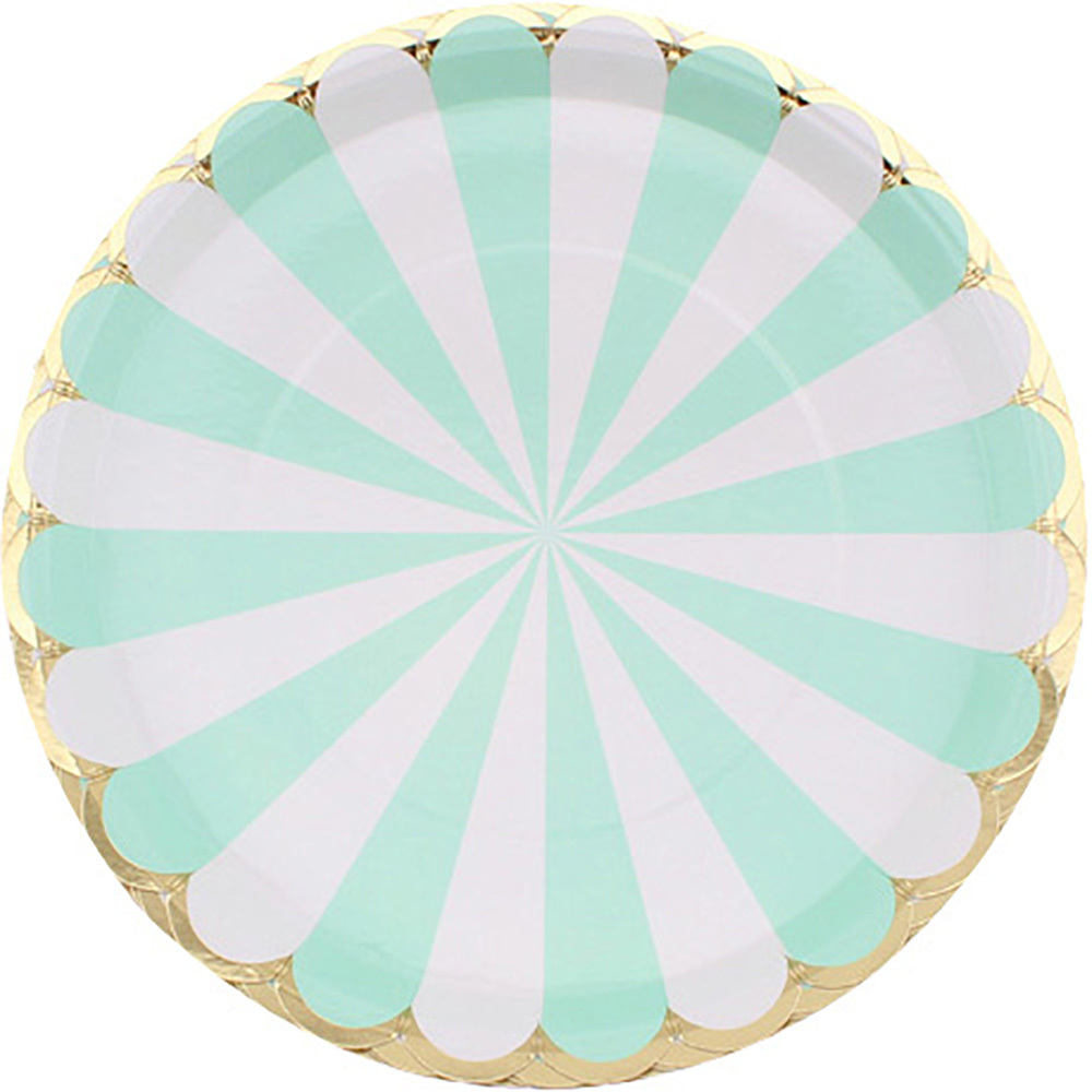 Paper Plate Set Golden Hot Striped Disposable Paper Plate - Temu New ...