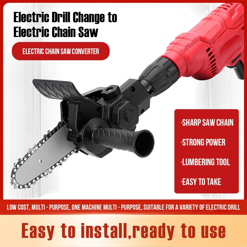 4 Inch Electric Drill Modified To Electric Chainsaw Adapter Tool