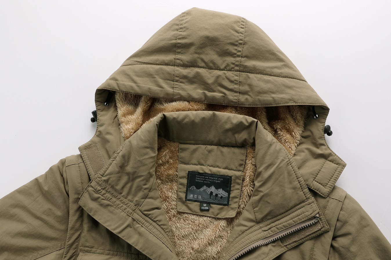 Men's Cargo Jacket Warm Coats Fleece Lined Military Jackets - Temu