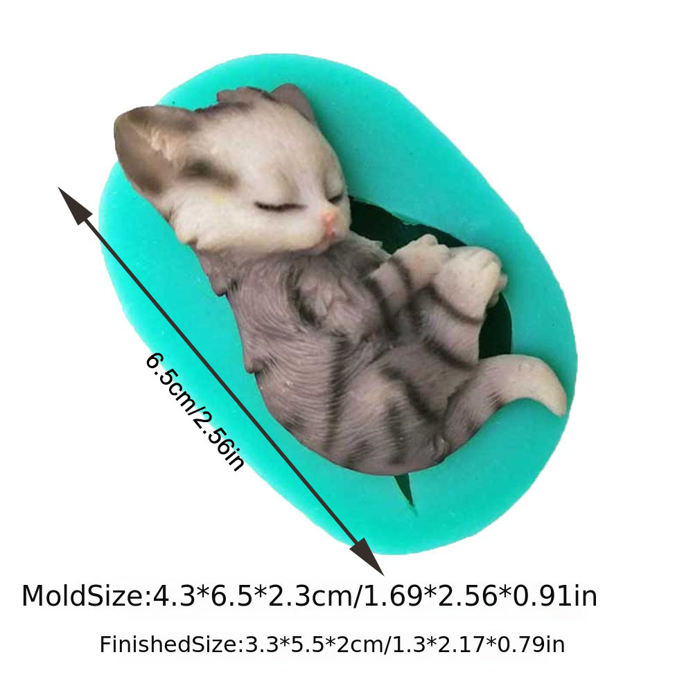 SLEEPING KITTY MOLD, Chocolate Mold, Fondant Mold, Cute Cat Mold, Kitten  Mold, Pet Theme Cake Decoration, Animals Mold, Cat Lover Cake Decor