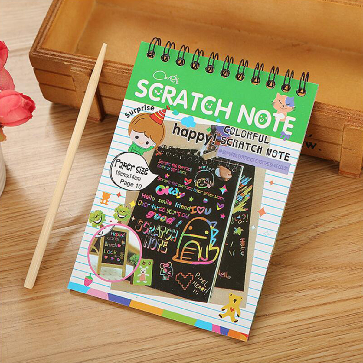 1pc Scratch Art Books, 10 Sheets Scratch Art Paper With 1pc Pen, Black  Scratch It Off Paper Craft 5.51*5.57inch For Kids Students Drawing Painting  Gift