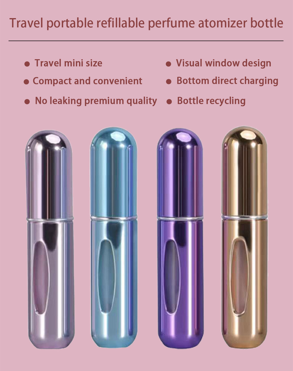 obscyon 8 Pcs of 5ml Portable Mini Refillable Perfume Atomizer Bottle  Refillable Perfume Spray Scent Pump Case