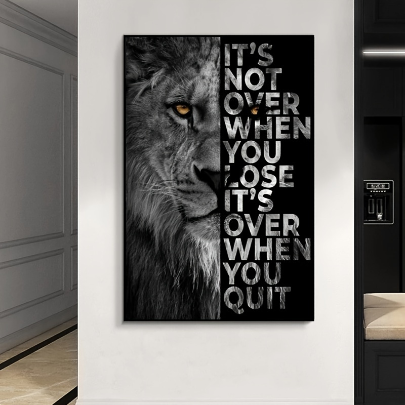 

1pc 15.7*23.6inch Lion Motivational Poster Wall Art Canvas Print Painting For Living Room Home Office Decor Unframe