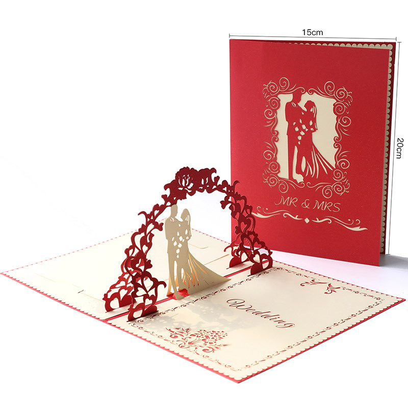 1pc Chinese Valentine's Day Wedding Invitations 3d 3d Creative Wedding ...