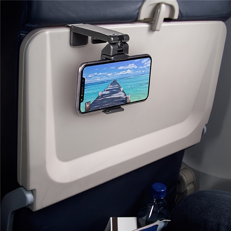 

Airplane Phone Holder, Portable Travel Stand Desk Flight Foldable Adjustable Rotatable Selfie Holding Train Seat Stand, Seat Bracket