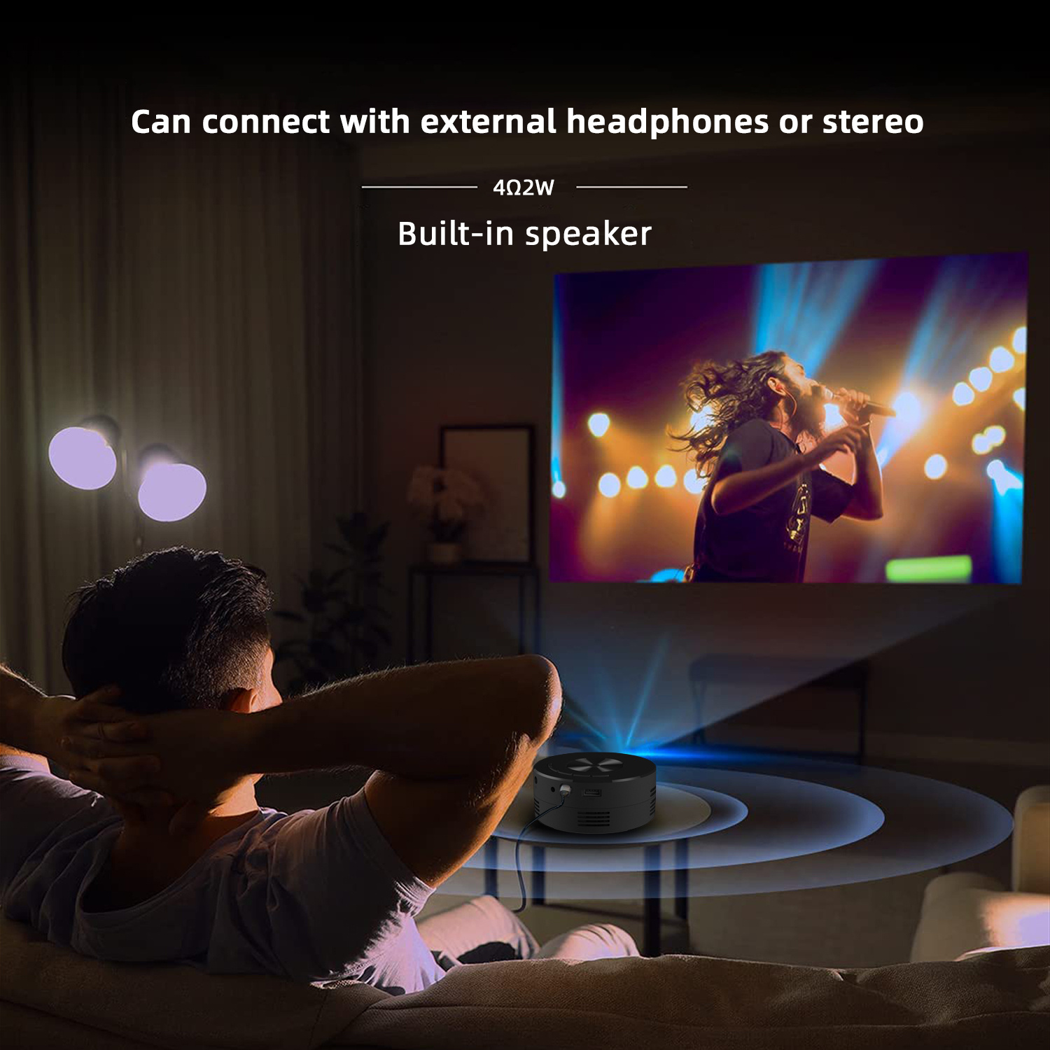 yt200 projector high definition portable screen led home theater projector wired to connect to android  details 6