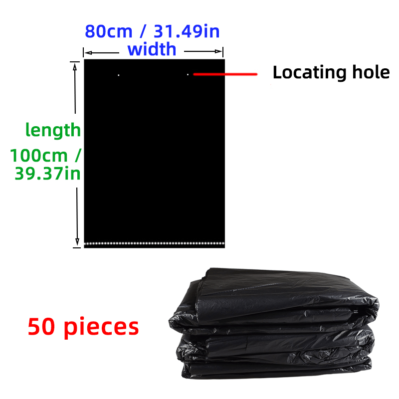 50PCS Large Garbage Bags Black Thicken Disposable Environmental Waste Bag  Privacy Plastic Trash Bags 