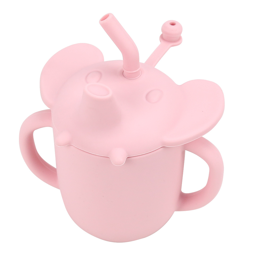 Taza Entrenamiento Silicona 3 En 1 Mango Tapa Pajita Niños Pequeños, Taza  Pajita Transición Elefante Bebé 6 Meses, Puede Poner En Microondas  Lavavajillas, Sin Bpa, 7 Oz, Taza Aperitivos Silicona Prueba Salpicaduras