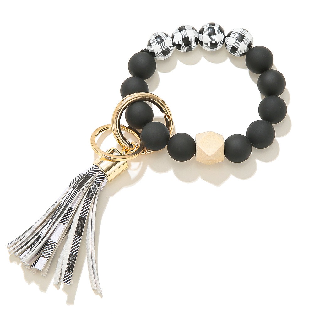 PRIANGEL Silicone Key Ring Bracelet for Women Beaded Wristlet Keychain  House Car Keys Rings Holder with Tassel - Yahoo Shopping