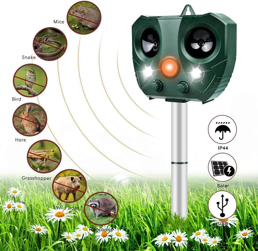 1 piece solar powered ultrasonic animal and bird repeller details 1