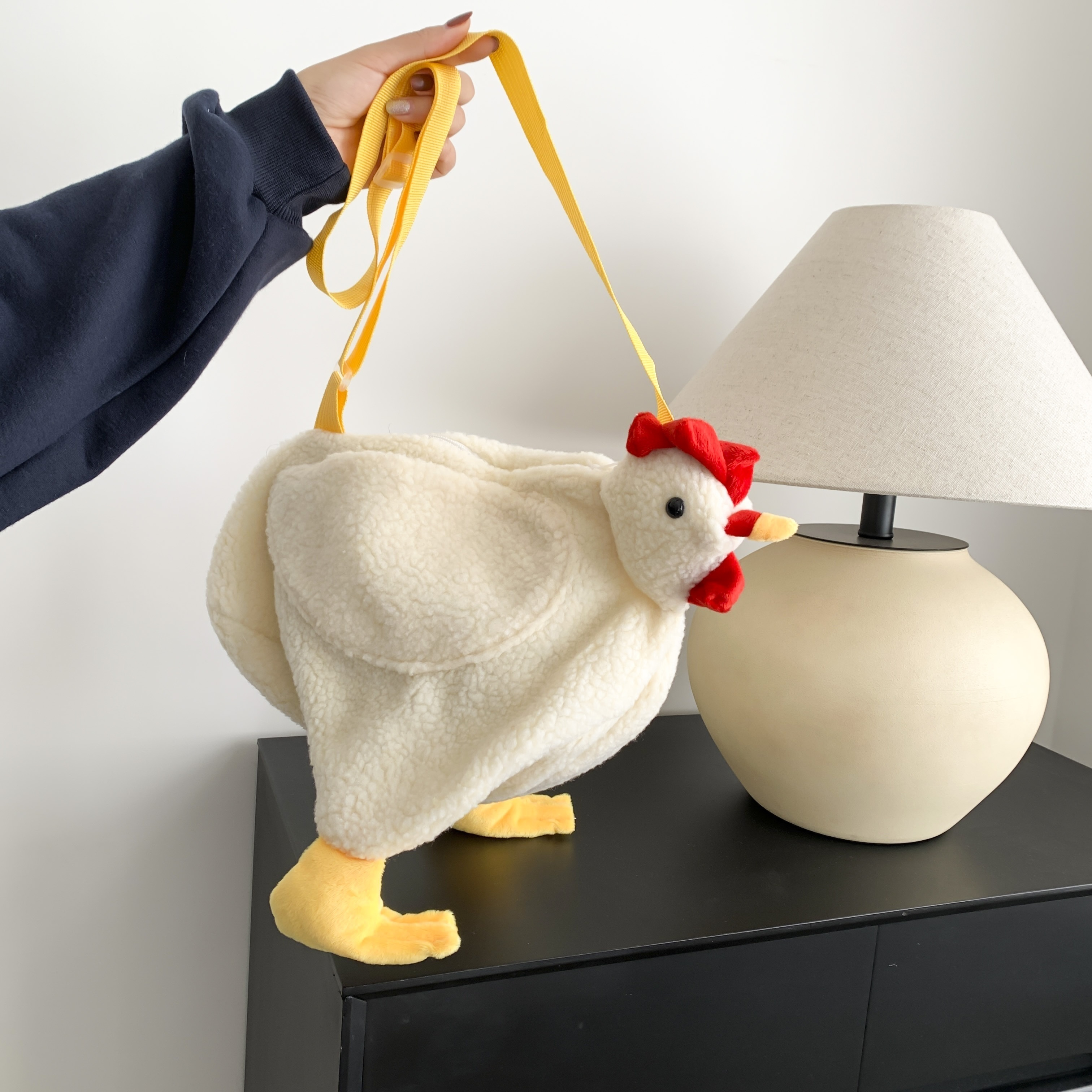 

Fuzzy Cute Chicken Crossbody Bag, Cartoon Animal Doll Shoulder Bag, Fluffy Bag For Christmas Gift
