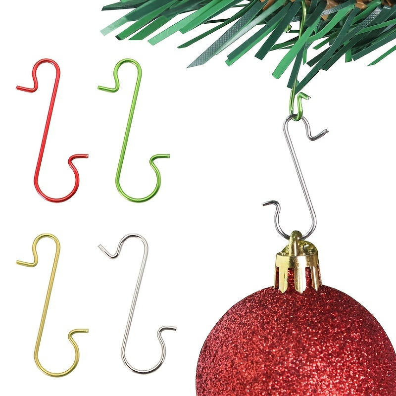 120PCS Christmas Ornament Hooks Christmas Tree S-Hooks Ornament Hanger  Metal Wire Hanging Hook for Christmas Tree Christmas Balls Party  Decorations