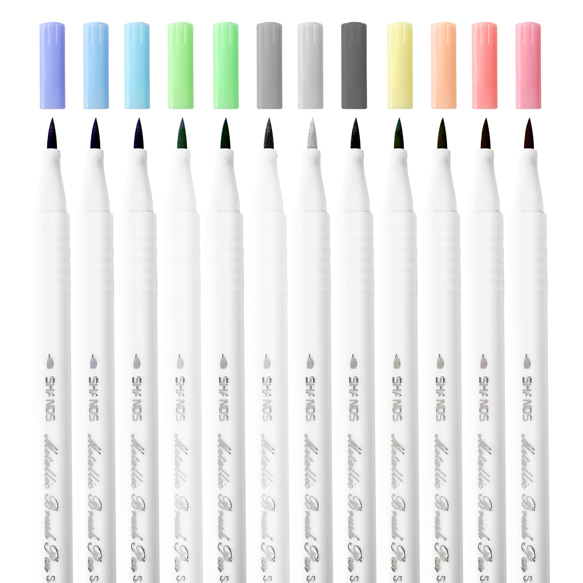 12 Colors Metallic Pens Metal Paint Pen For Beginner Adult - Temu