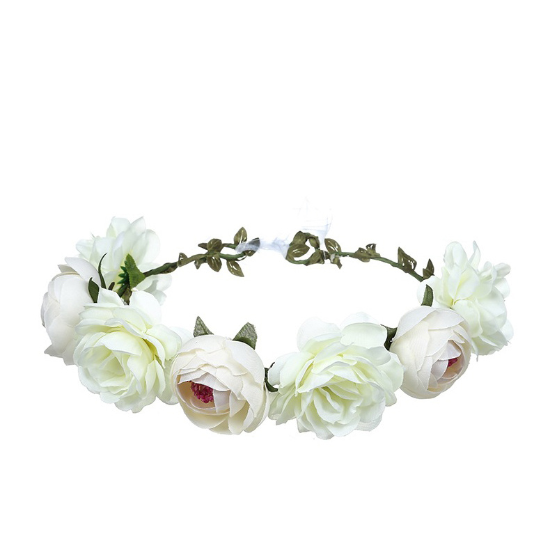 Corona de flores blancas, tiara de flores, corona floral, halo de flores,  corona de flores boho, corona nupcial, corona de niña de flores, diadema de  flores blancas -  México