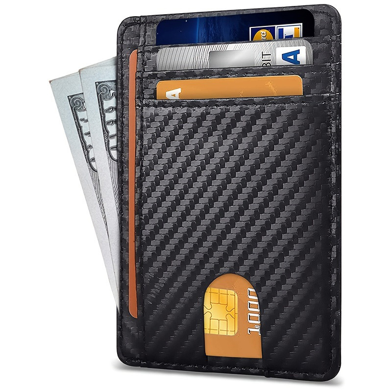 Le'aokuu RFID Leather Minimalist Slim Wallet Front Pocket Card