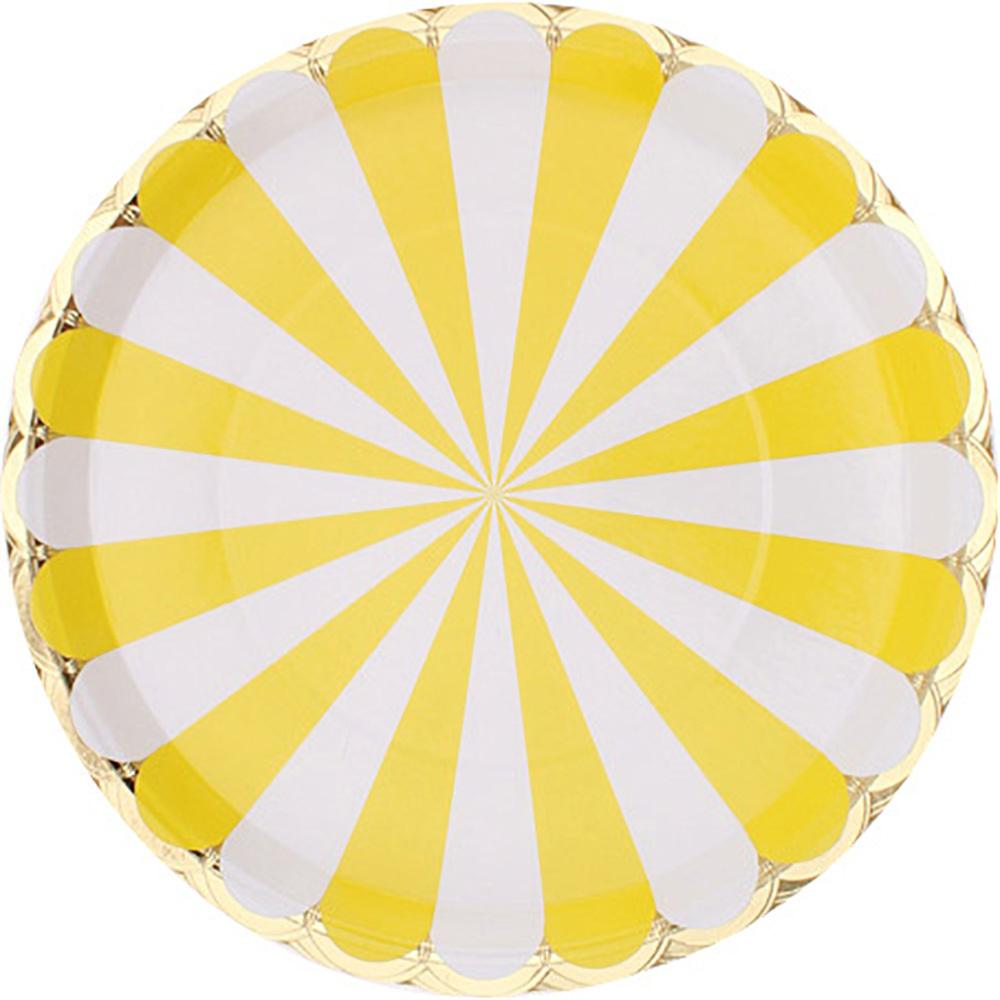 Paper Plate Set Golden Hot Striped Disposable Paper Plate - Temu Australia