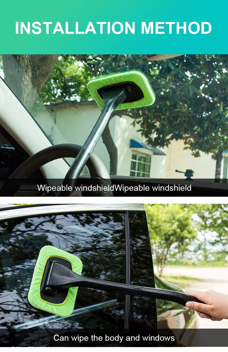 effortlessly clean your car windows with this premium window cleaning brush kit details 1