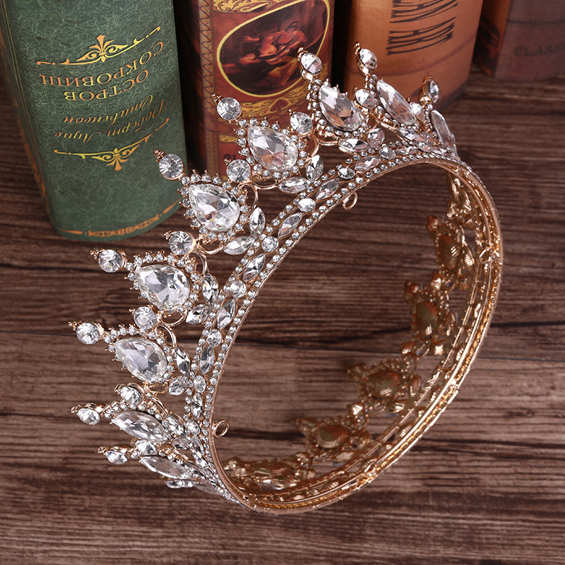 Cerchietto Diadema con Corona Oro Glitter e Strass Rossi Regina di Cuori,  Solo Party