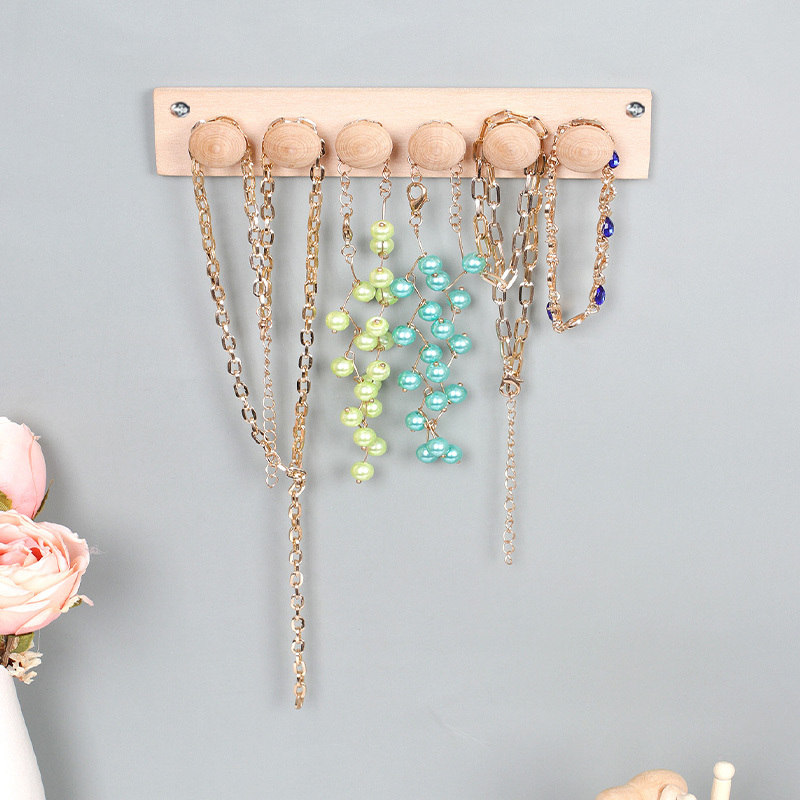 1pc Wall Hanging Jewelry Storage Rack With 12 Hooks Door Back Mounted  Necklace Bracelet Accessories Storage Holder