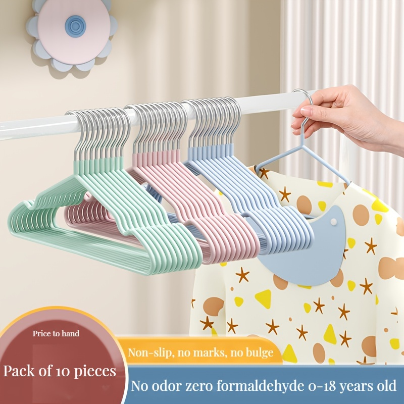 Adjustable Baby Hangers, Plastic Non-Slip Stackable Baby Hanger, Durable &  Great as Newborn Kid Child Children Toddler or Infant Clothes Racks for  Nursery Closet Wardrobe Pack of 10 