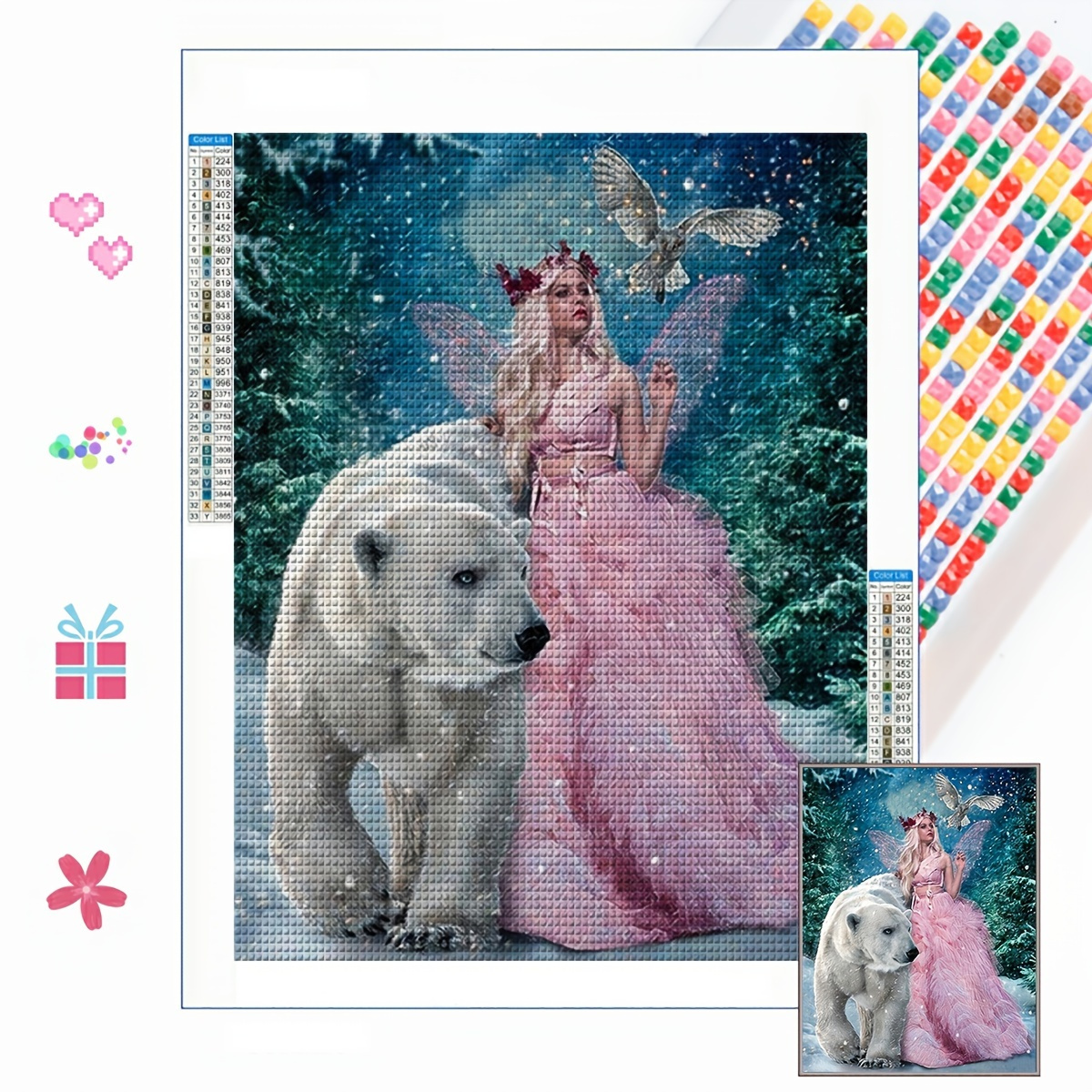 5D Diamond Painting Polar Bear, Paint with Diamonds DIY Diamond Art  Animals, Diymood painting by Numbers Kits Full Drill Rhinestone for Home  Wall