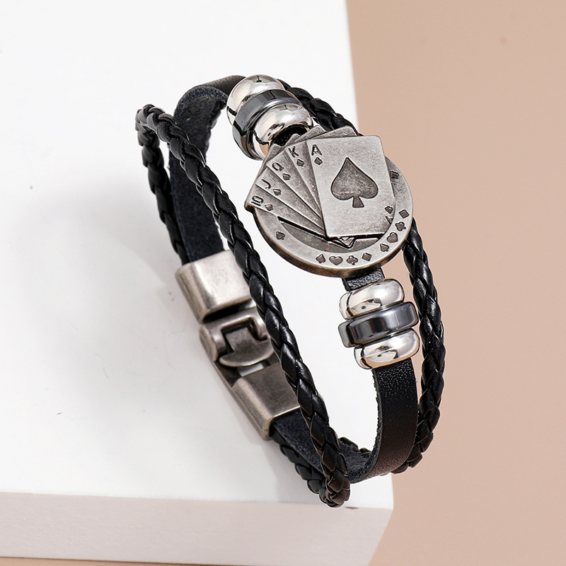 Comercio Electrónico Transfronterizo Joyería Punk Europea y Americana Pulsera de Cuero Sintético con Hebilla Vintage Accesorios para Muñequera