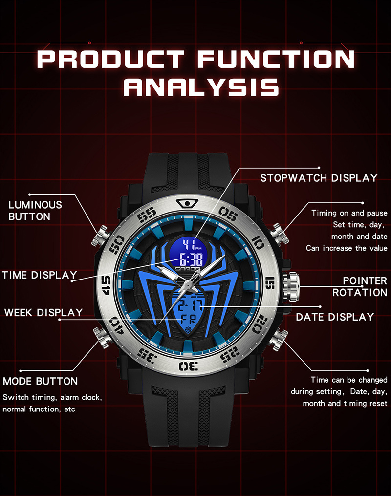 1 pieza de relojes para hombre, marca de lujo, pantalla Dual, hora,  analógico, Digital, LED, relojes deportivos para exteriores, reloj de  pulsera militar del ejército para hombre - Temu Spain