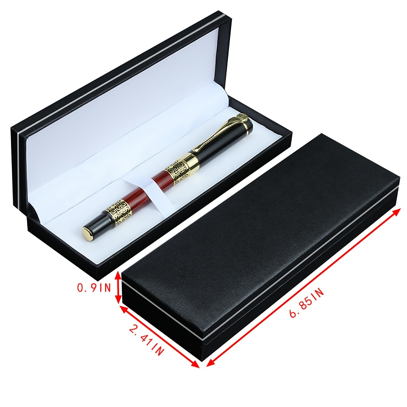 2 Pack Luxury Rosewood Pen Set For Men, Fancy Ballpoint Pens With Black Ink  Refills, Gift Boxed For Executives, Business, And Office Use