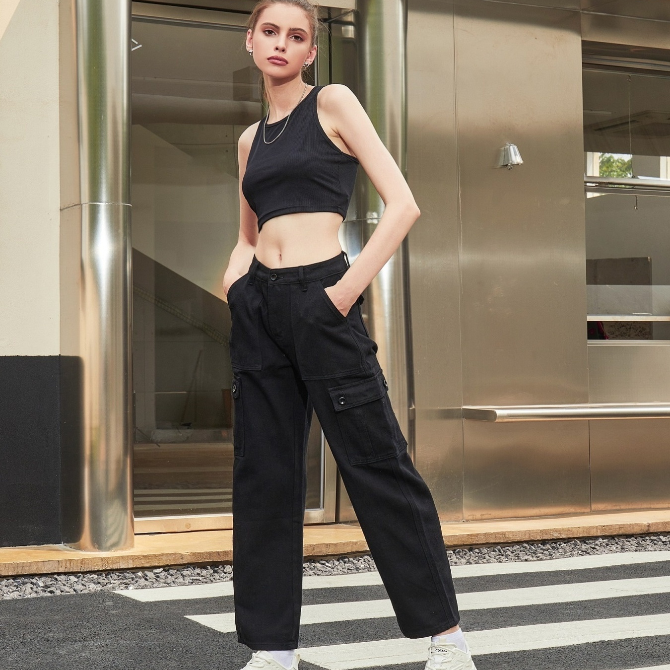 Aesthetic Boyfriend Mom Straight Leg Pants Women Trousers Pantalones Cargo  Vintage High Waisted Black Jeans Indie Aesthetic Y2k From Carllandry,  $62.72