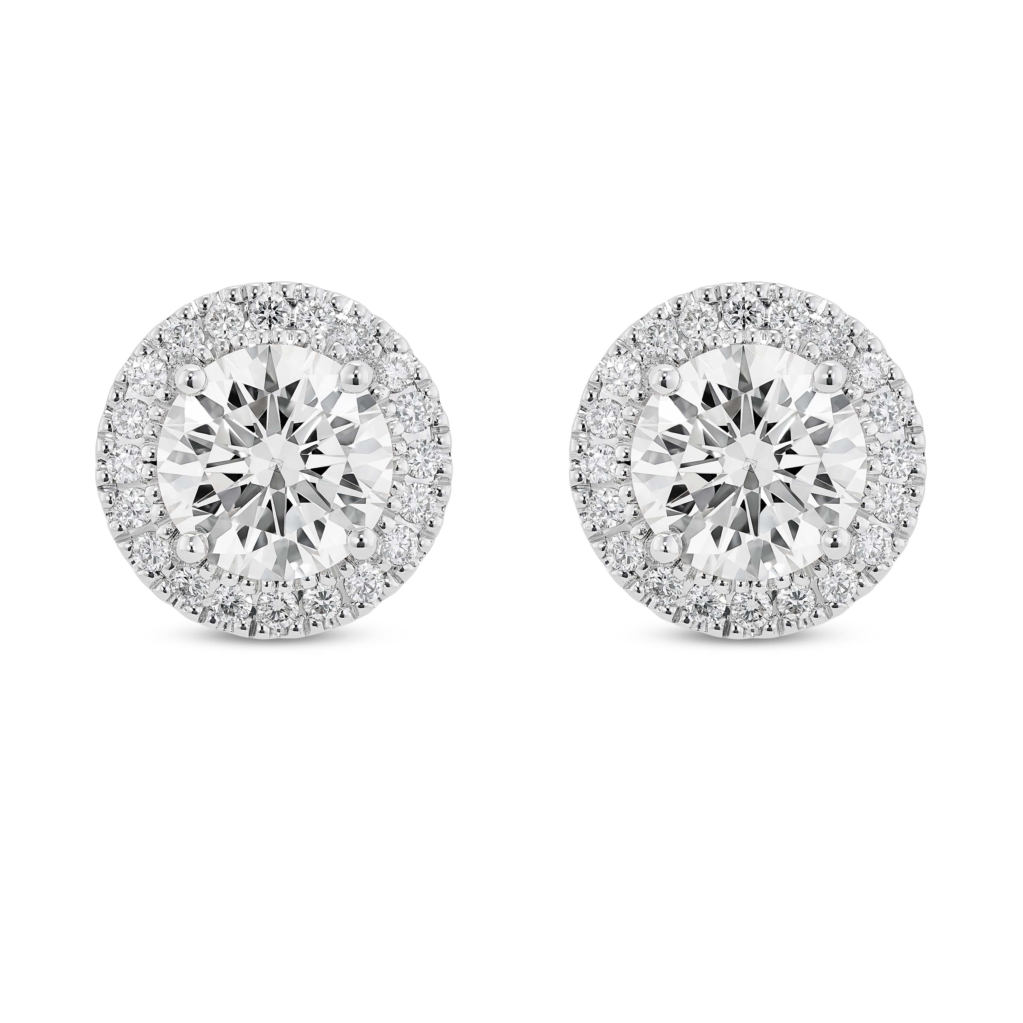 Round Moissanite Screw Back Earrings