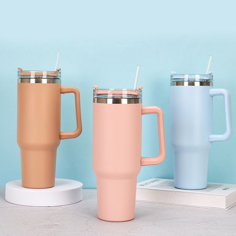 1pc 40oz Straw Tumbler, Reusable Vacuum Tumbler With Straw, Insulated Double Wall Stainless Steel Cup Handle And Vacuum Flask, Handy Cup, Teacher Appreciation Gifts details 9