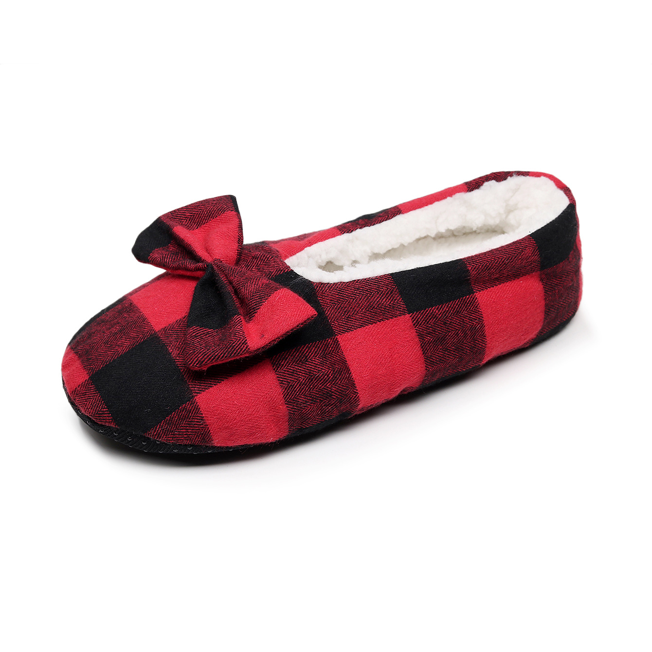 red polka dot slippers