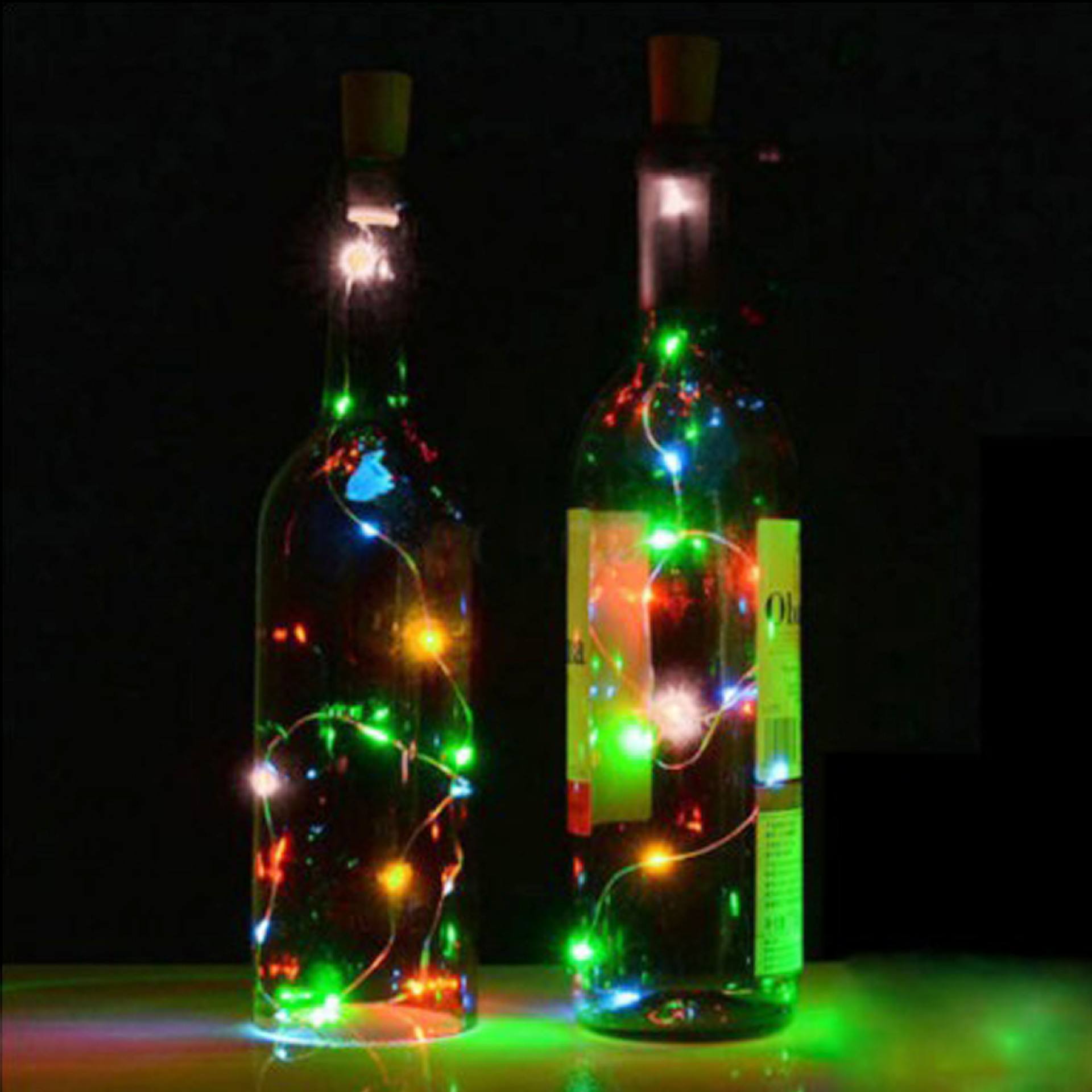 battery operated fairy lights with faux wine stopper cork