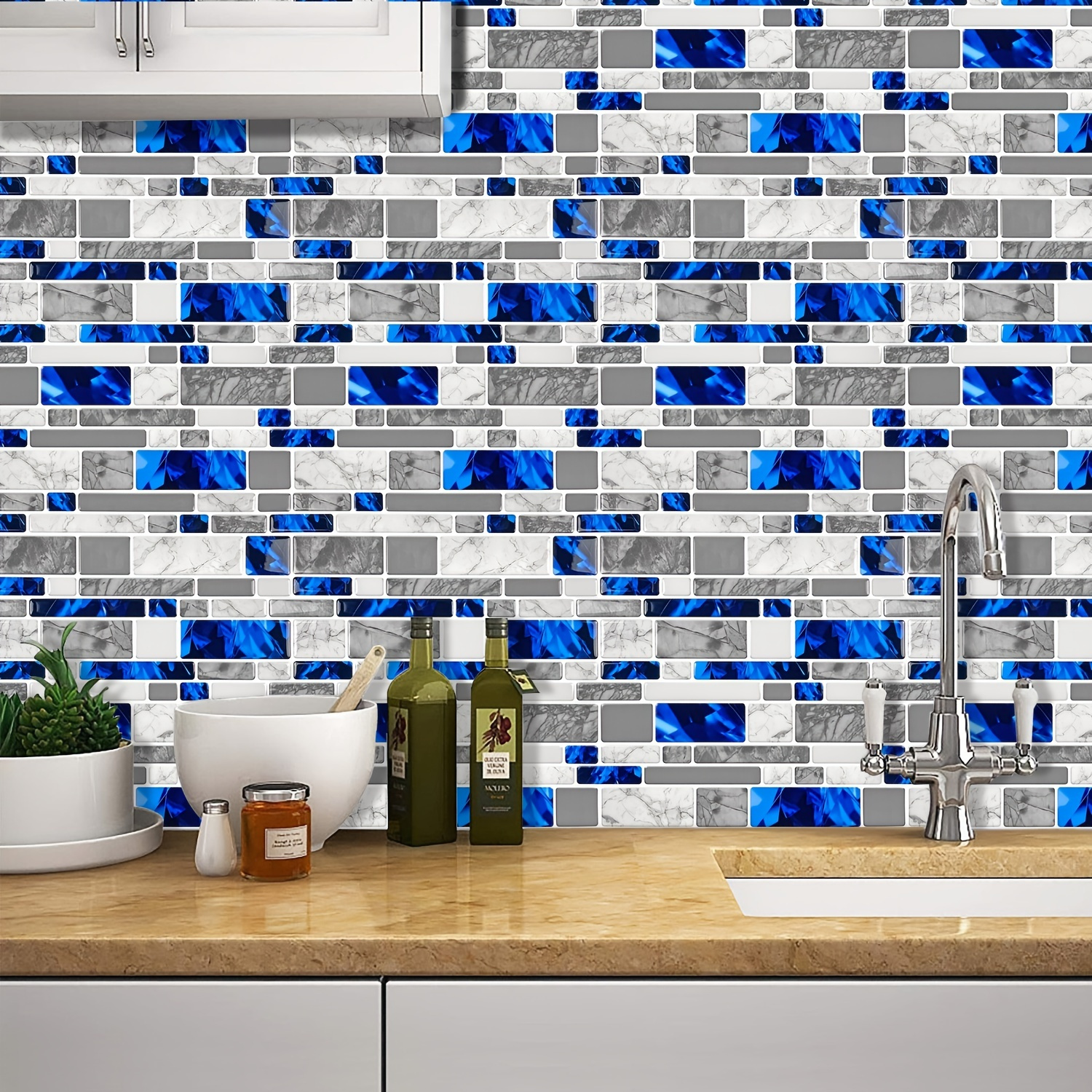 1/10 Sheet Peel And Stick Tile Backsplash, 12"x 12" Premium Stick On ...