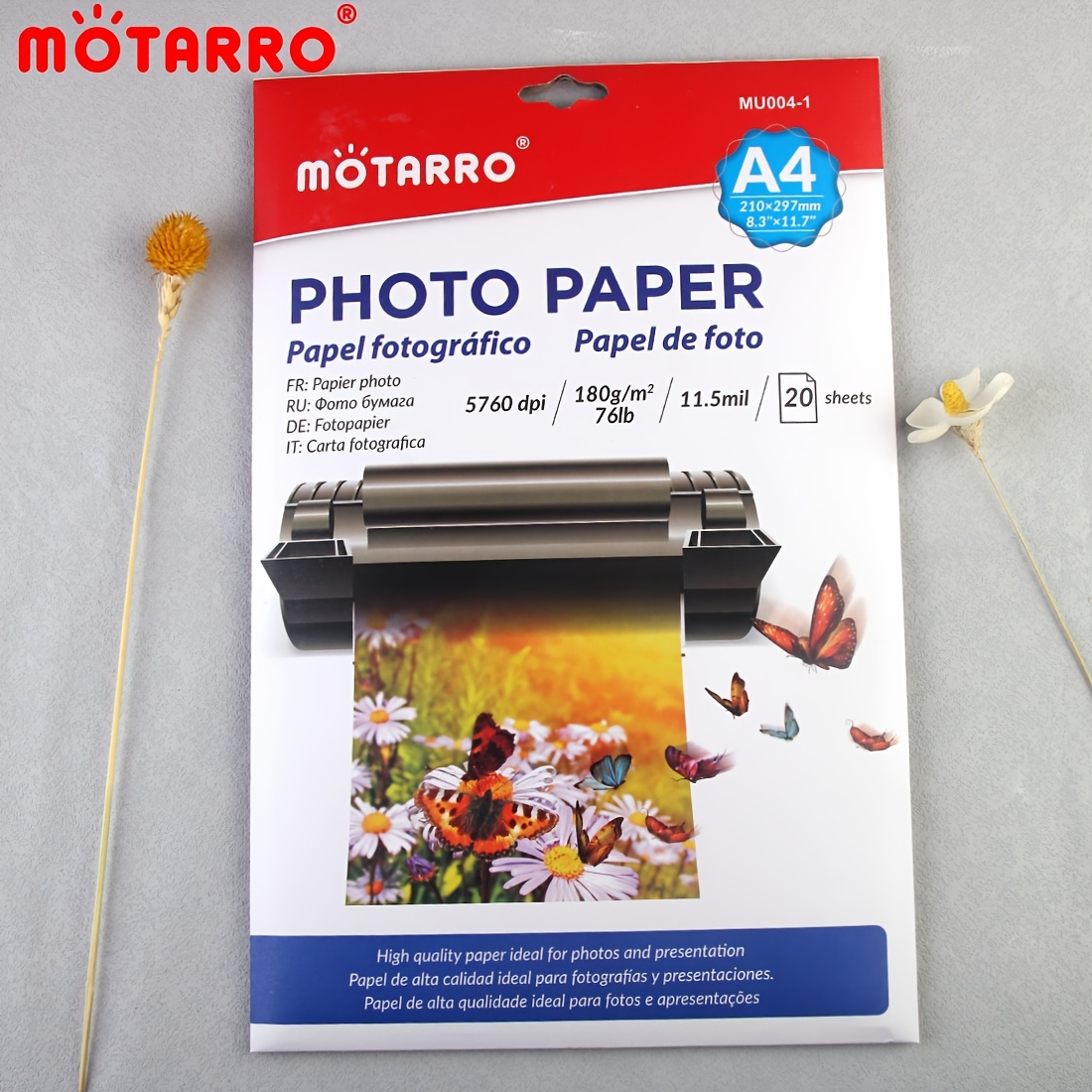 100 Feuilles, Papier Photo Auto-adhésif Papier Autocollant Brillant Pour  Imprimante À Jet D'encre, 10.16X15.24 Cm, 135 Gsm 36Ib