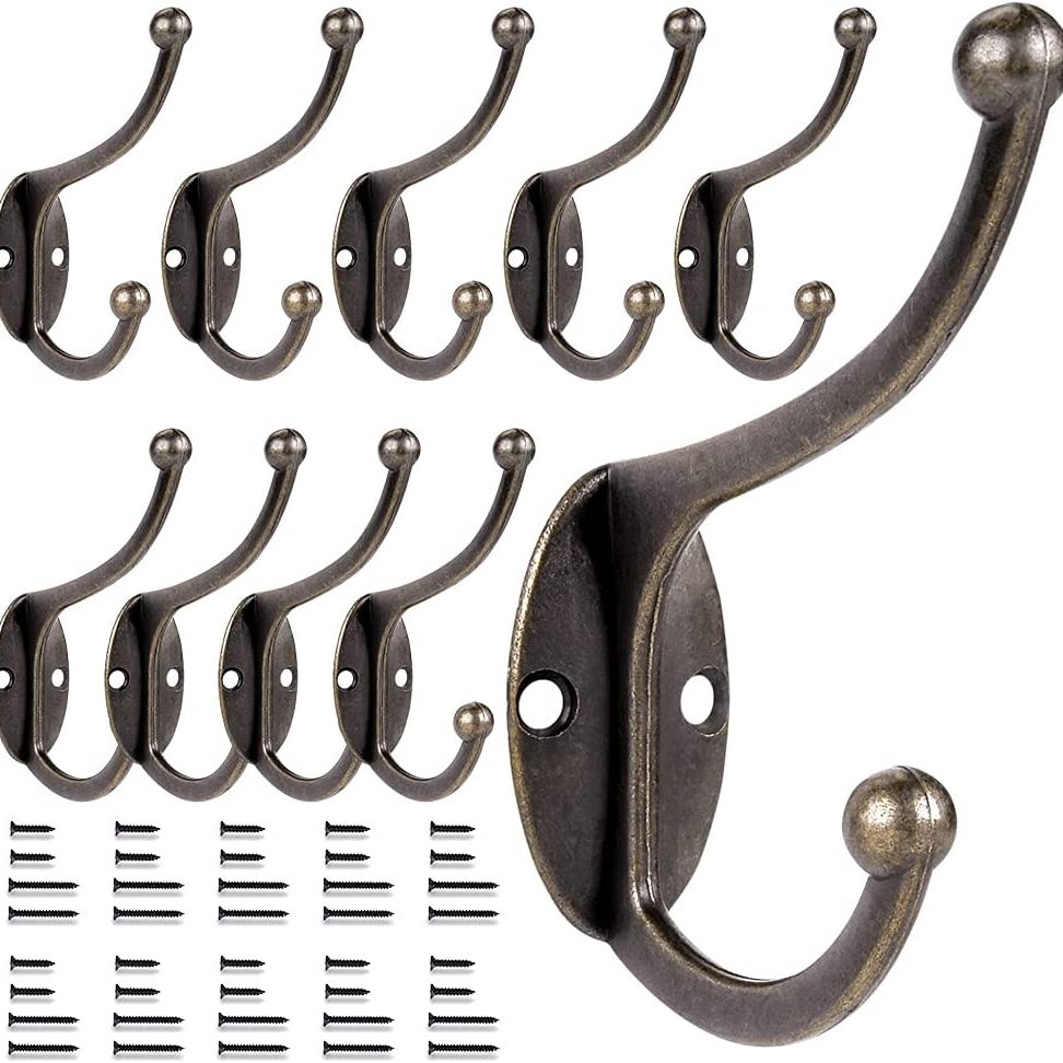 5-Pack Small Vintage Cast Iron Wall Mounted Coat Hooks, Rustic Decorative  Black Hooks for Hanging Things, Coat Hooks, Purse Rack, Hat Hooks by
