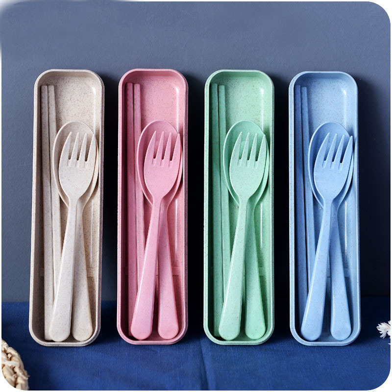 Wheat Straw Spoon Fork Chopsticks Set