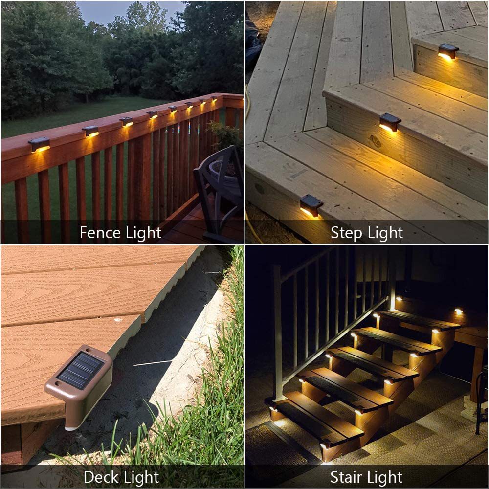 4pcs led waterproof rgb colorful solar deck lights outdoor solar step lights for decks stairs patio path yard garden decor lamp warm white details 6