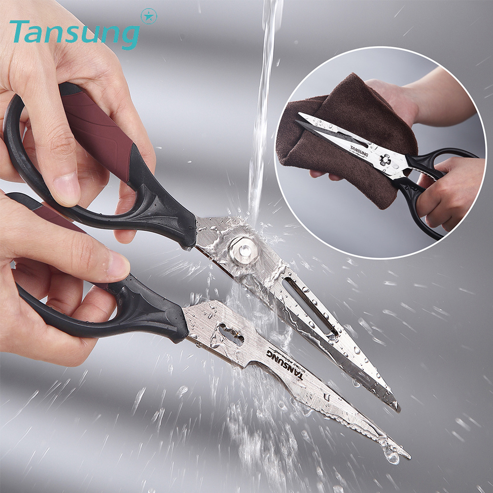 Heavy Duty Kitchen Scissors TANSUNG, Multifunction Kitchen Shears for Poultry, Fish, Herb, Flowers - Sharp Blade Shears - Detachable for Easy to Clea