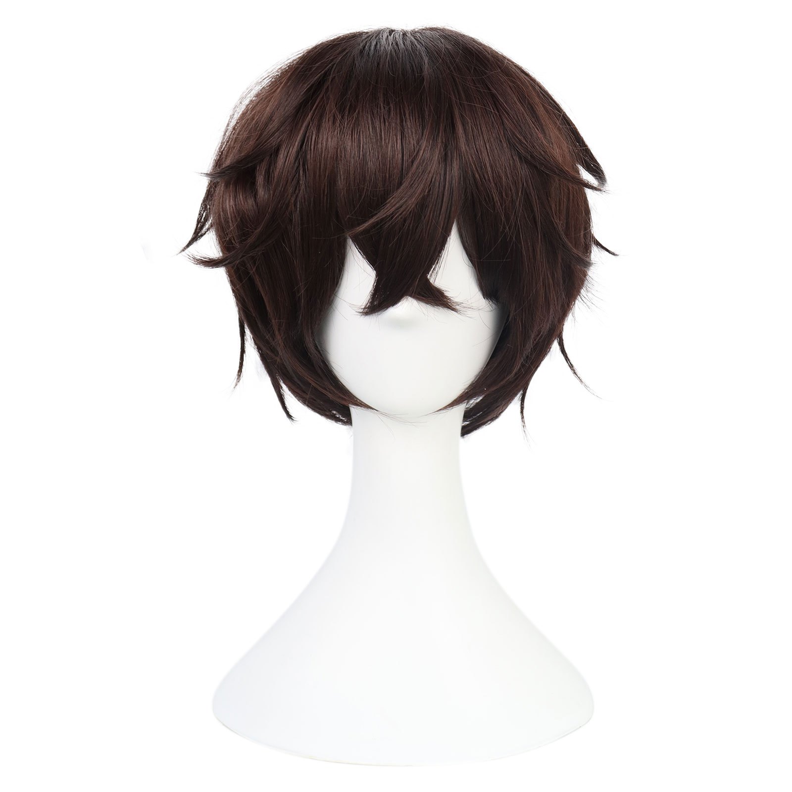 Dark Brown Short Straight Cosplay Wig For Men Wigs For Halloween 1pc Wig Cap