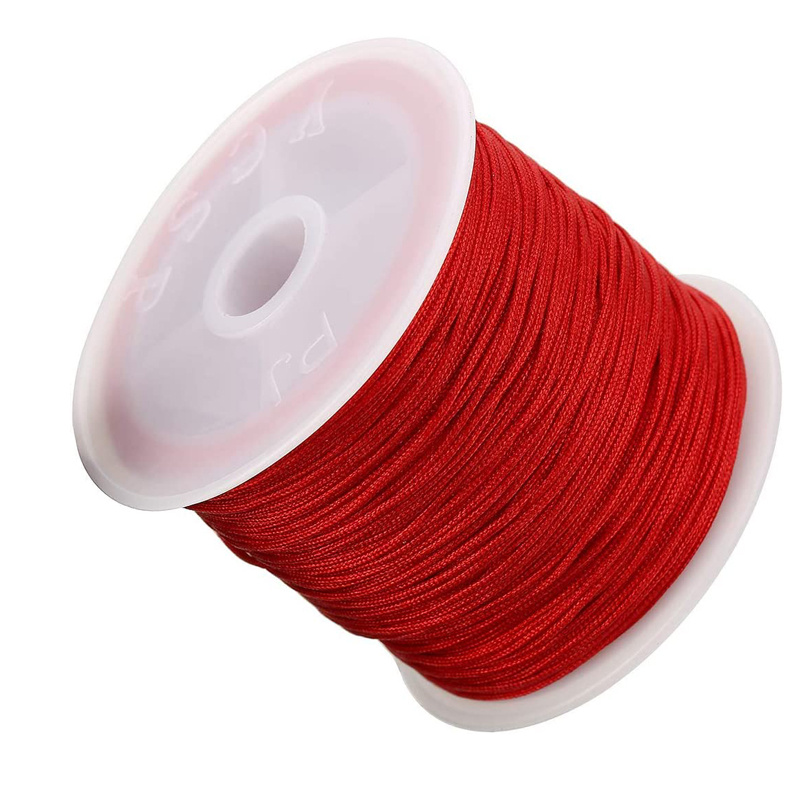 Uxcell Nylon Home DIY Craft Braided Chinese Knot Bracelet Cord String Rope 110 Yards Red