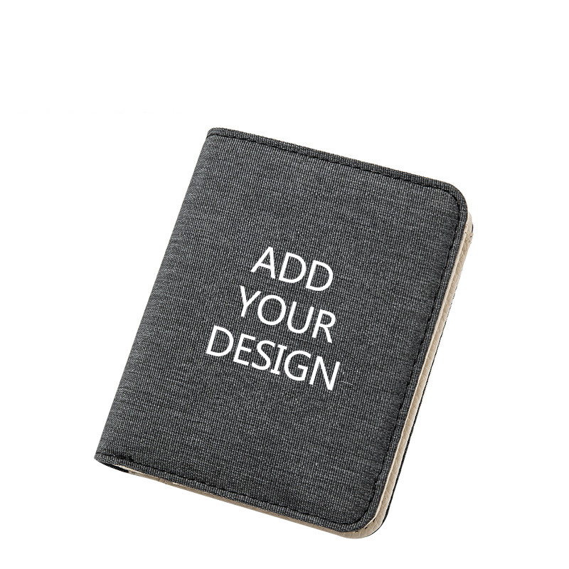 Casual men's canvas wallet Personalized short card holder Fashion