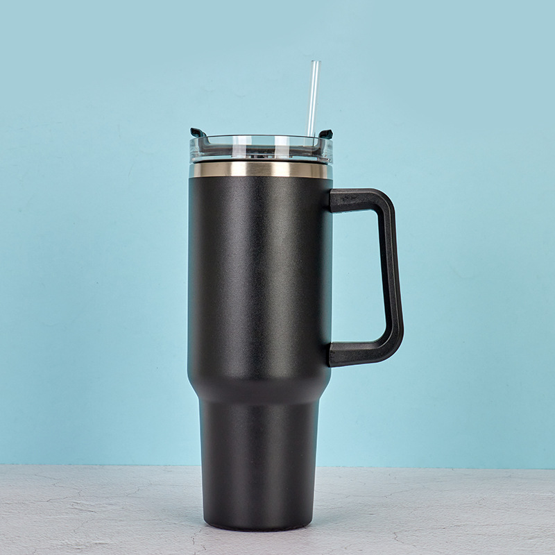 40 oz Tumbler With Handle Lid and Straw Insulated Stainless Steel