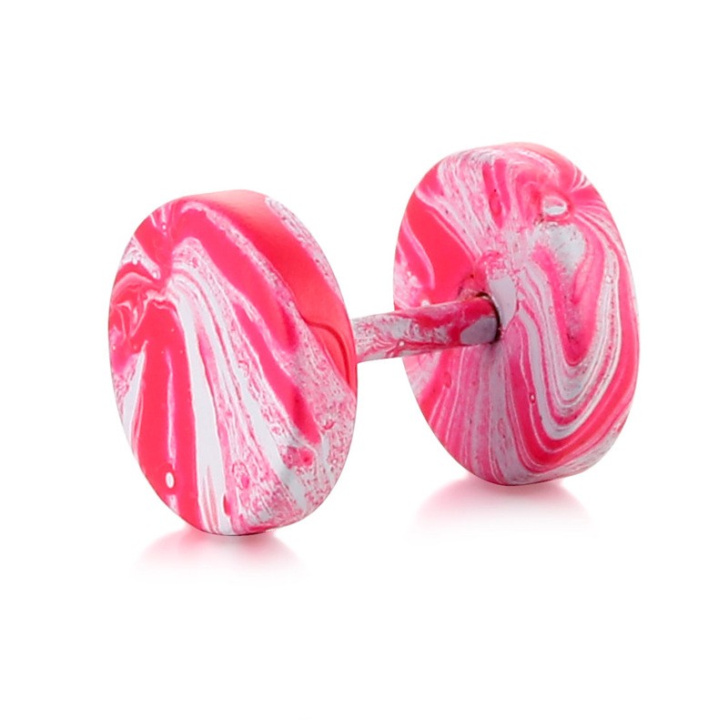 Colorful Painted Barbell Stud Earrings