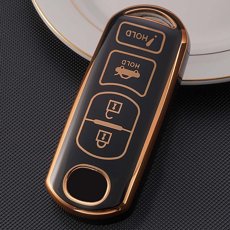 Car Key Fob Cover 4 Buttons Full Cover Protection Smart Remote Keyless ...
