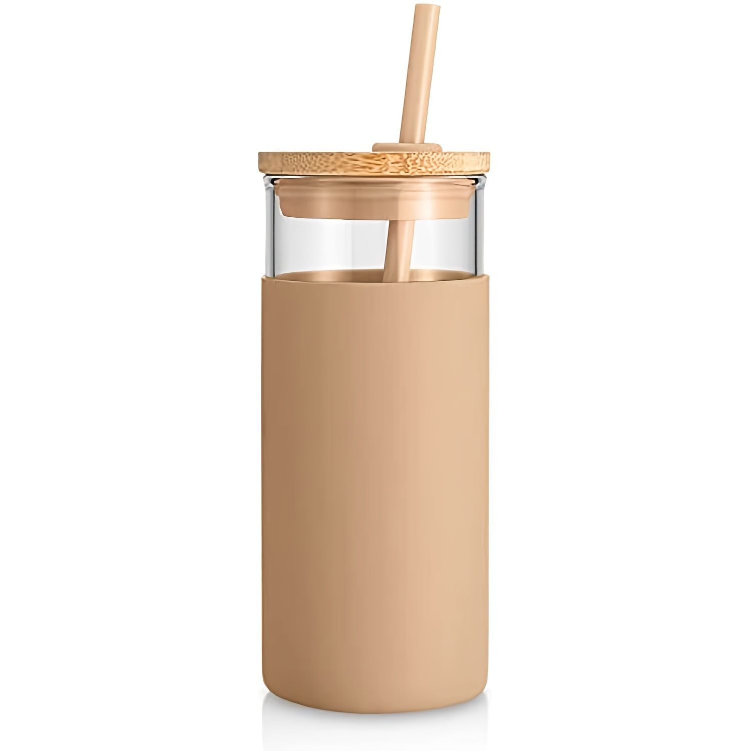 Tronco, Dining, Tronco Glass Tumbler Bamboo Lid Straw 2oz Reusable Iced  Coffee Drink Cup Blue