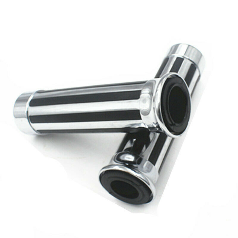 TEMU 2pcs Chrome 7/8'' 22mm 1''25mm Handlebar Grips For , For , , Kawasaki, Cruiser & Cafe Racer Motorcycles