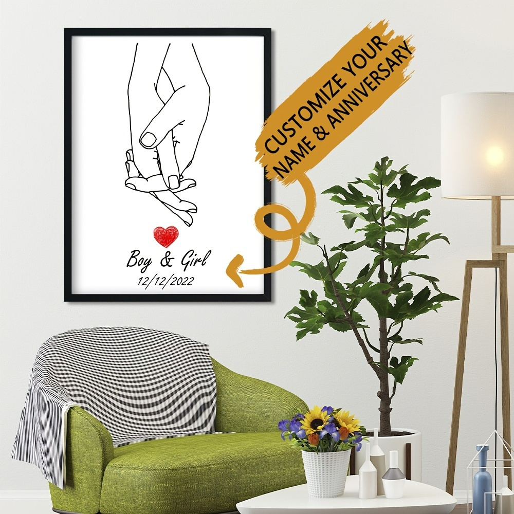 Customized holding hands to draw any text picture printing art poster