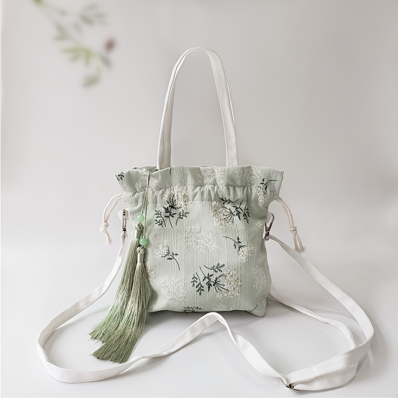 Retro Jacquard Women's Underarm Bag Casual Satin Ladies Flower Shoulder  Bags Elegant Female Small Tote Purse Shopper Handbags